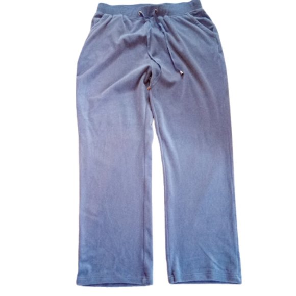 Pants - ULTRA SOFT Grayish  Blue Velour Lounging Pants Size 12 14 NWOT